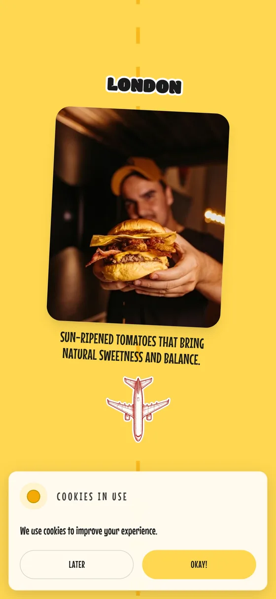 Ember Burgers responsive view