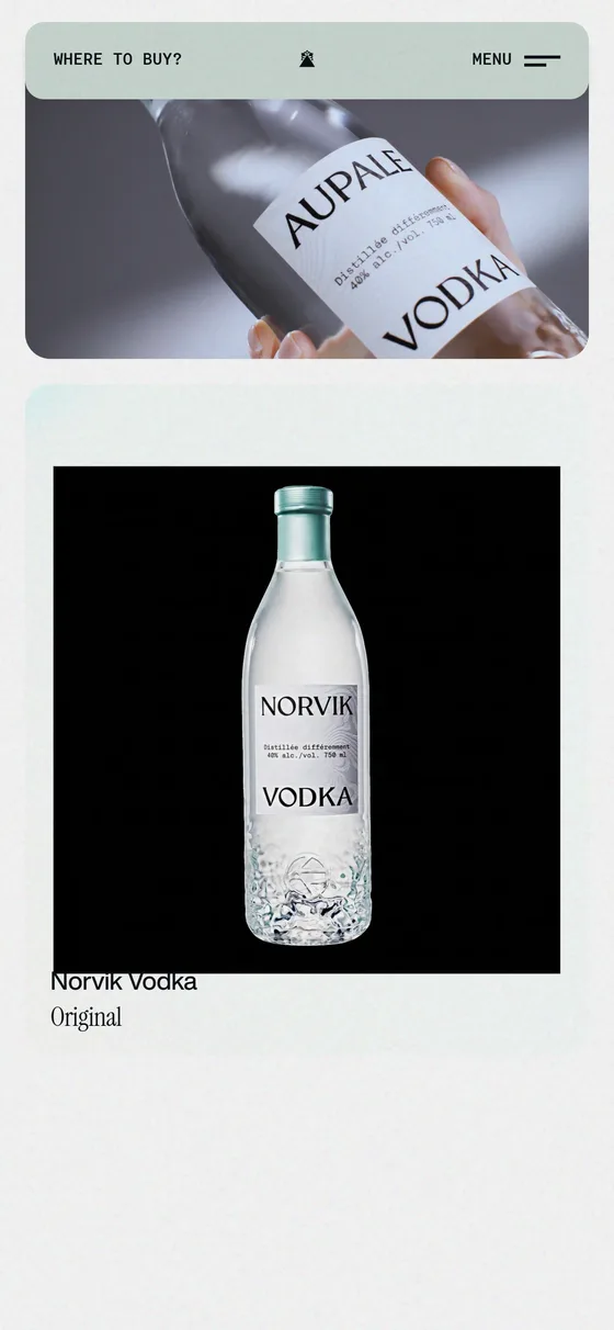 Norvik Vodka responsive view